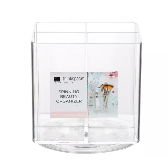 Thinkspace Beauty 4x4” Clear Acrylic Spinning Beauty Organizer NWT - Picture 1 of 2